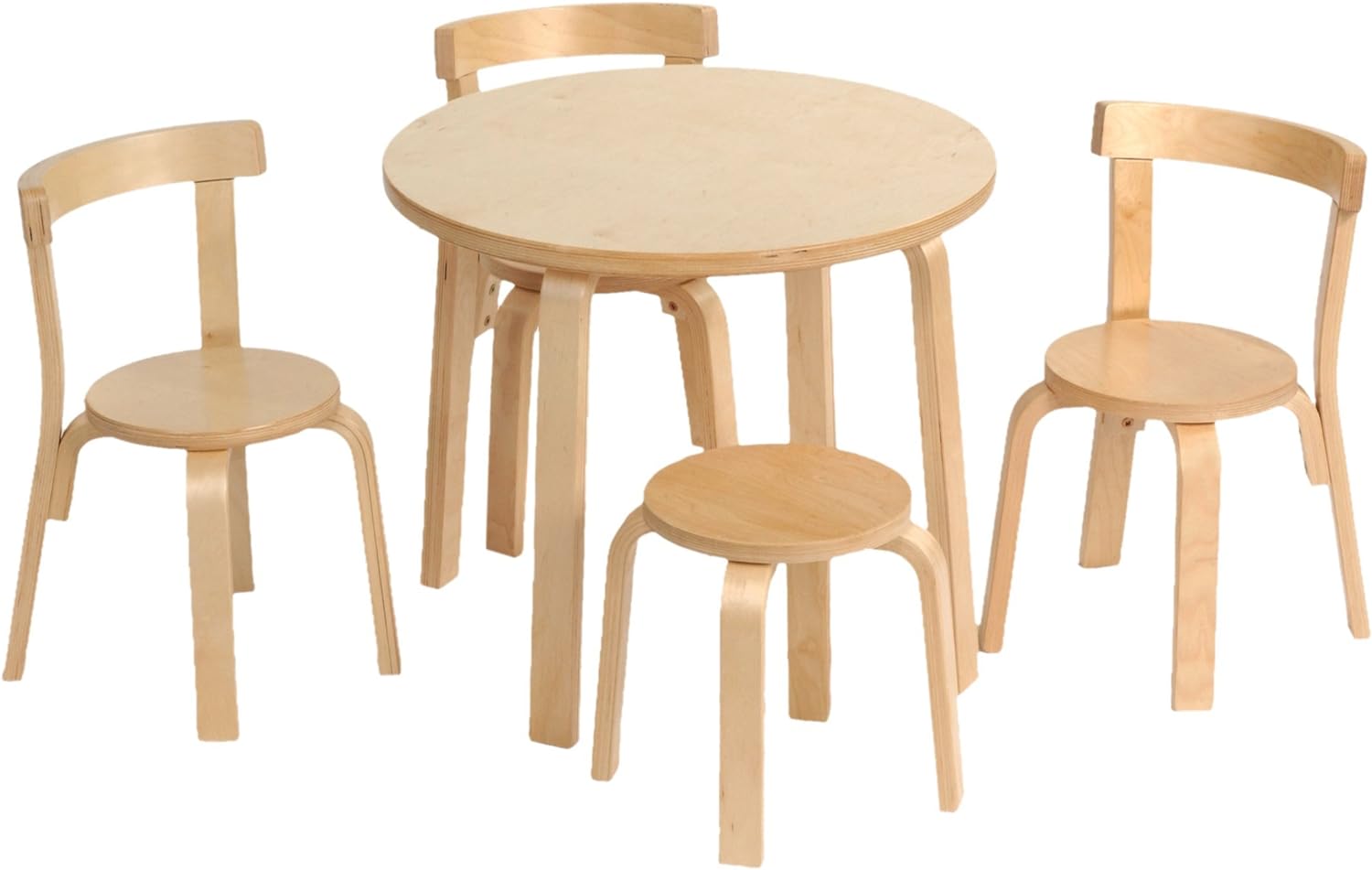 Play with Me Table & Chair Set, Natural Wood