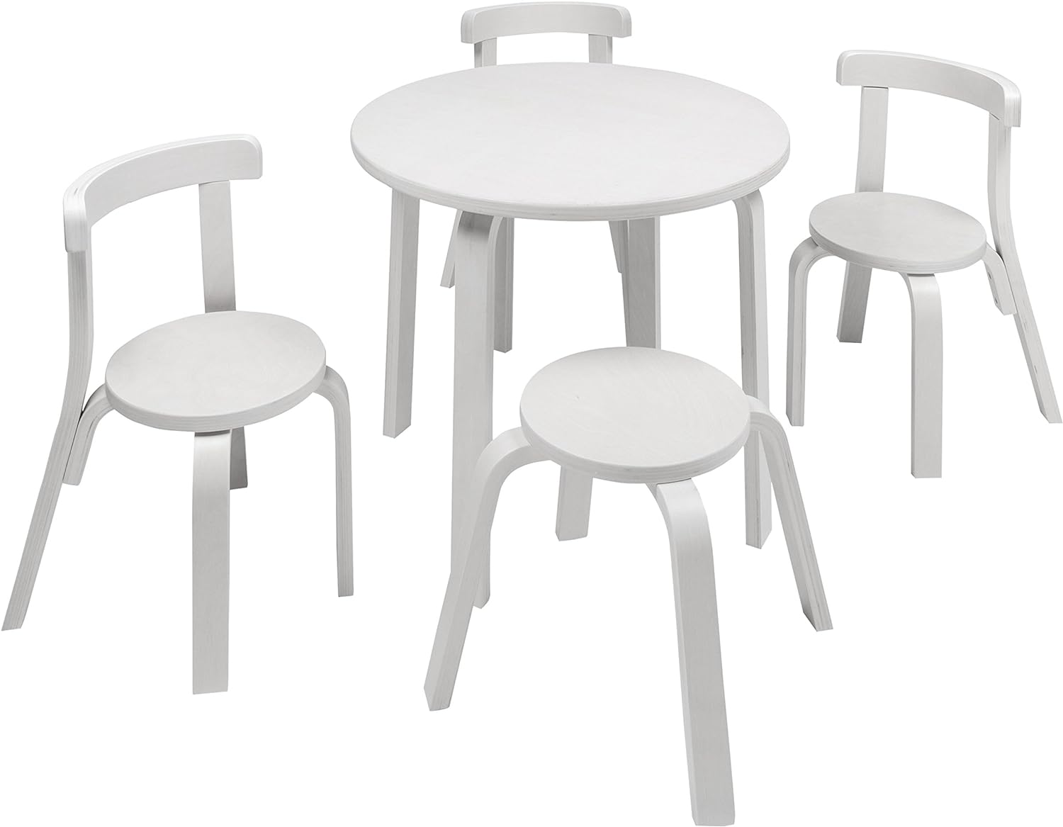 Play with Me Table & Chair Set, White Wood