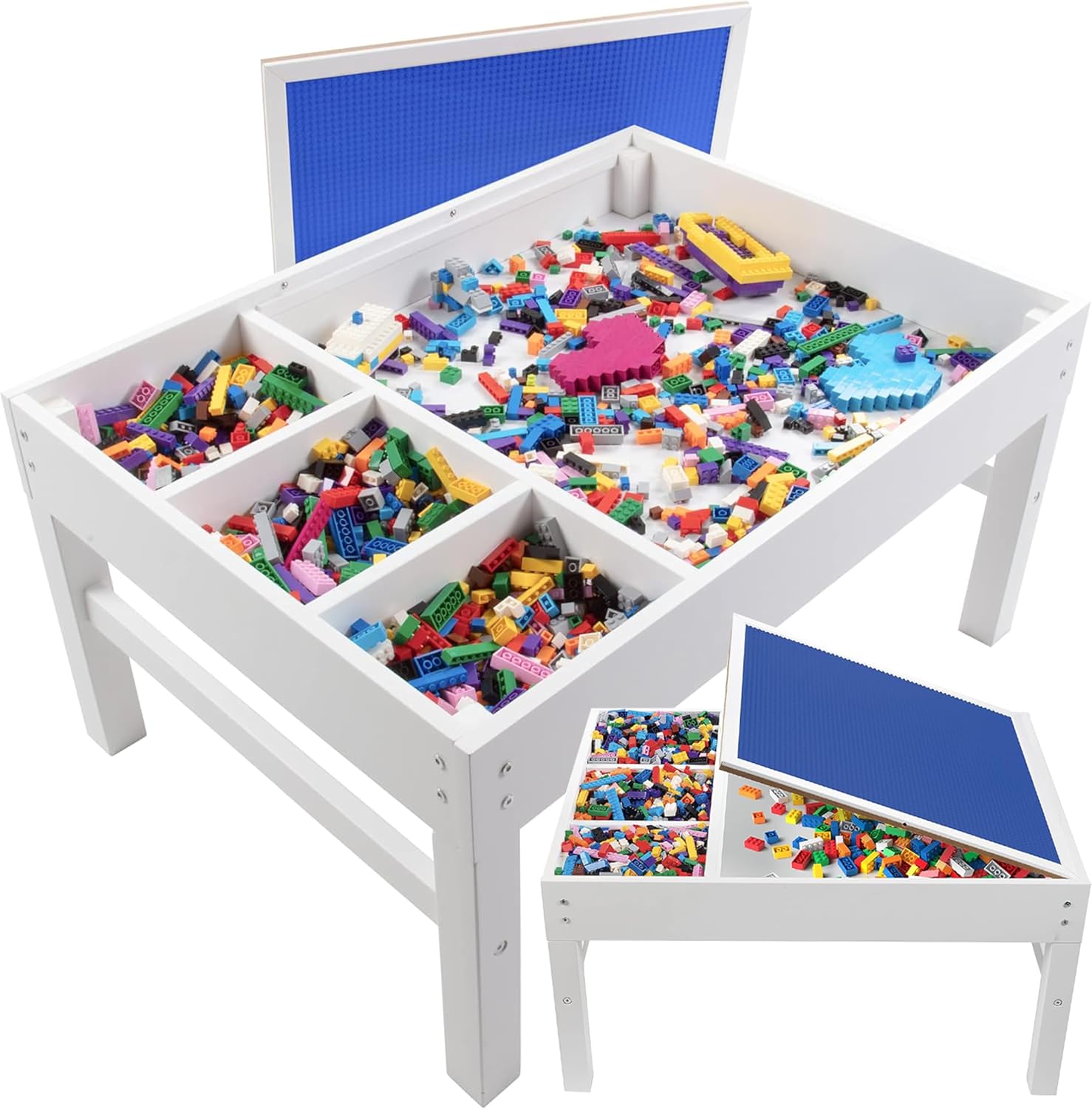 Brick Construction Play Table, Blue