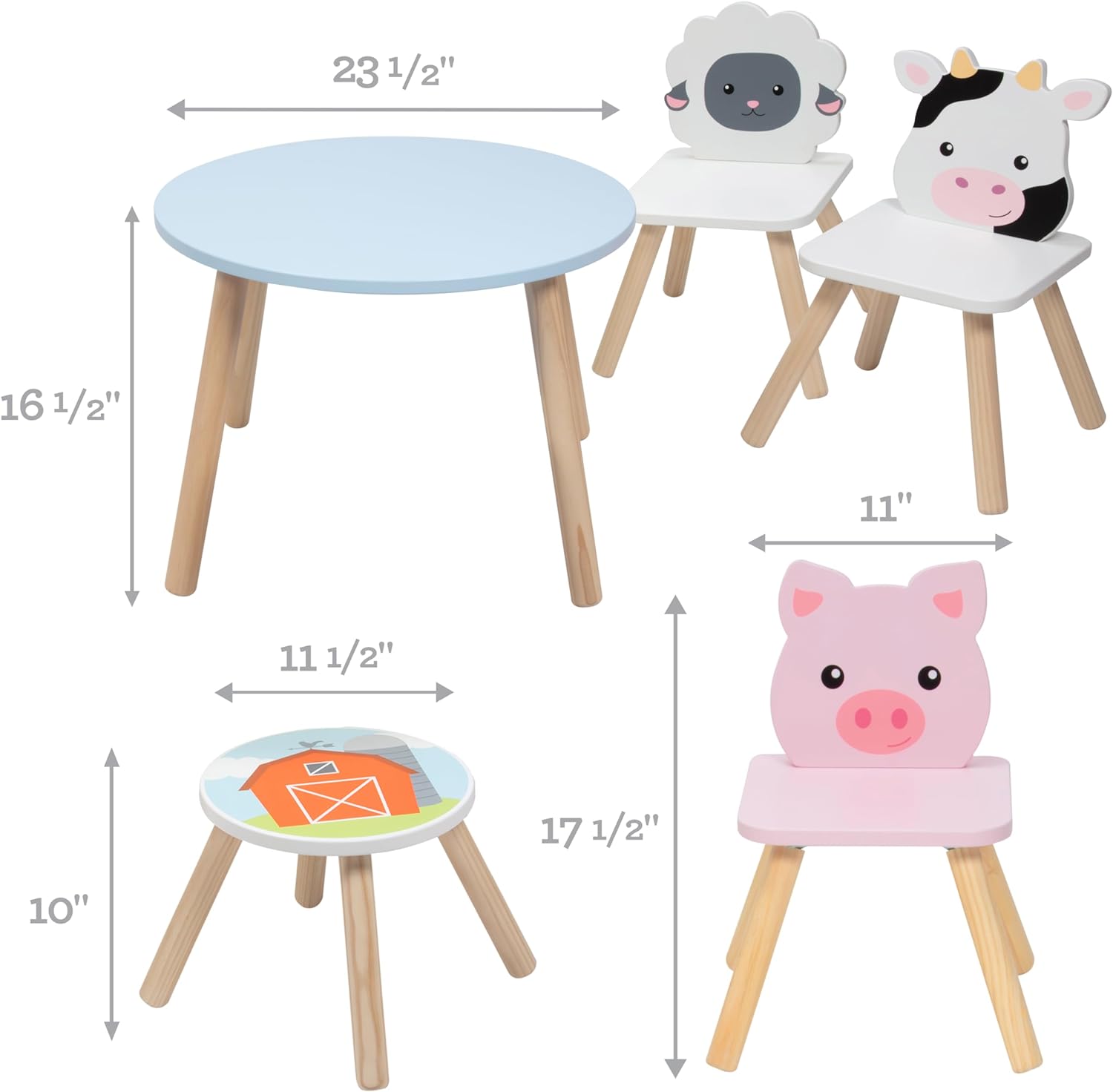 Farm Animals Table & Chair Set